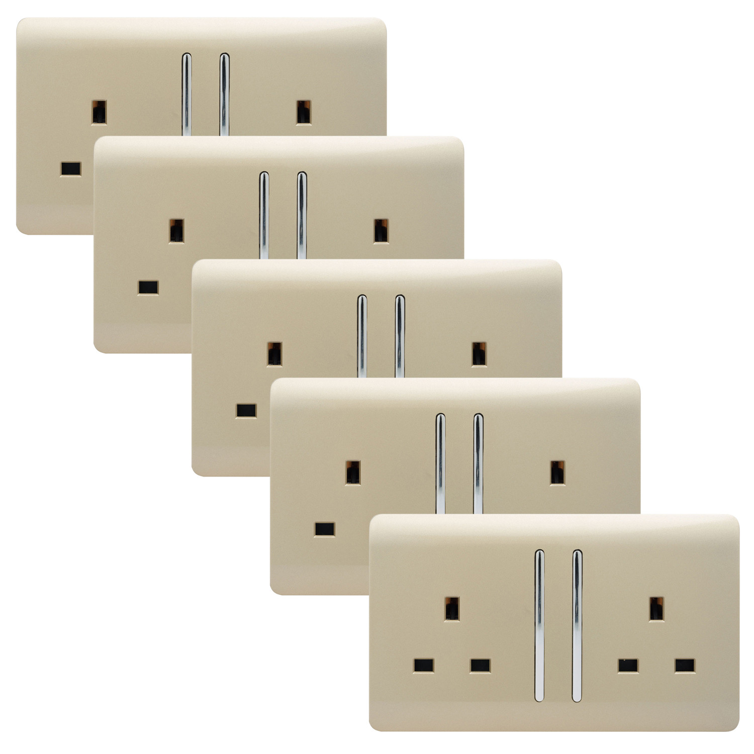 Big Rocker Socket 2 Gang 13Amp Long Rocker Double Socket