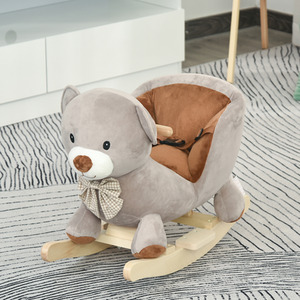 HOMCOM Kids Rocking Plush Bear Seat with Sound