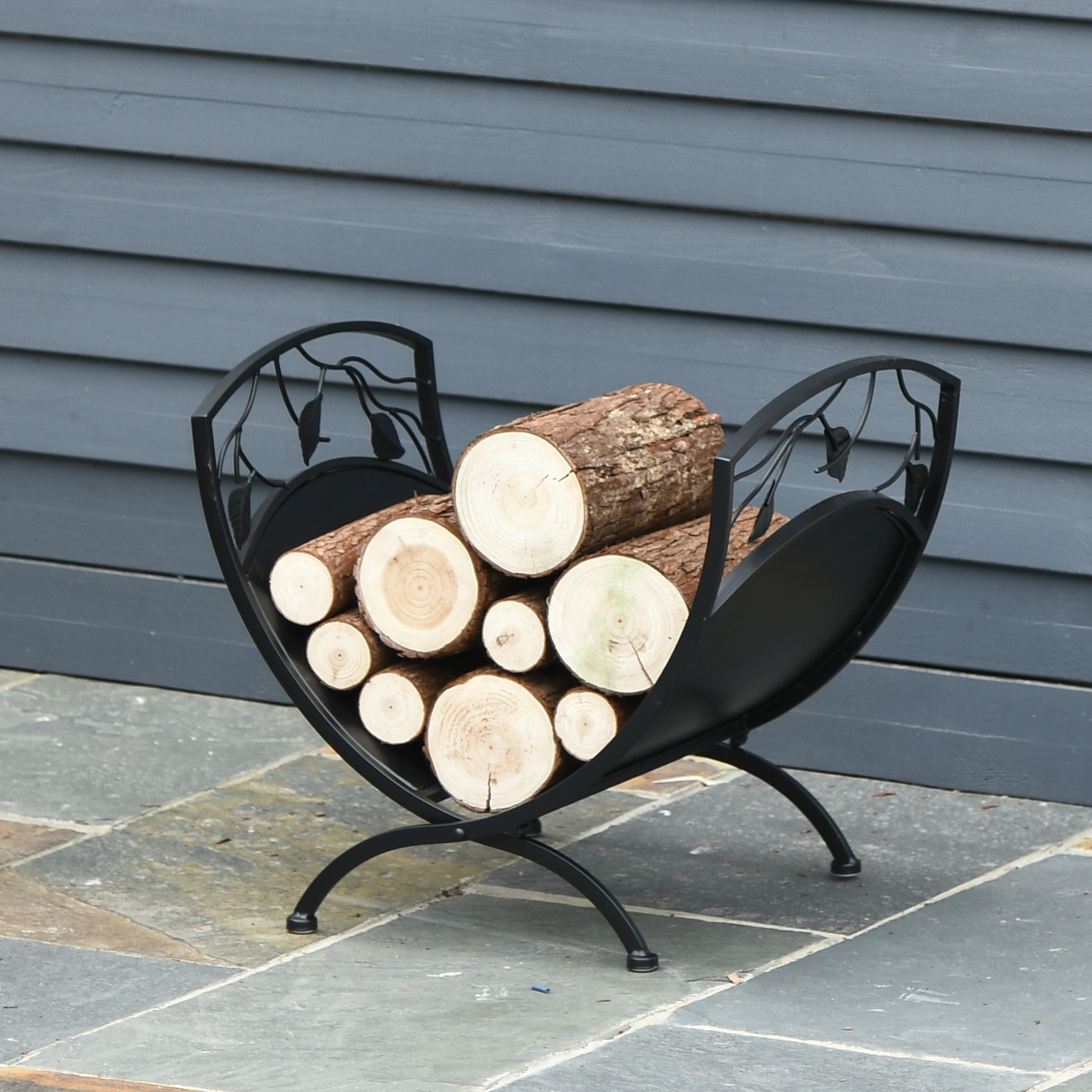 Iron Folding Arced Firewood Log Holder