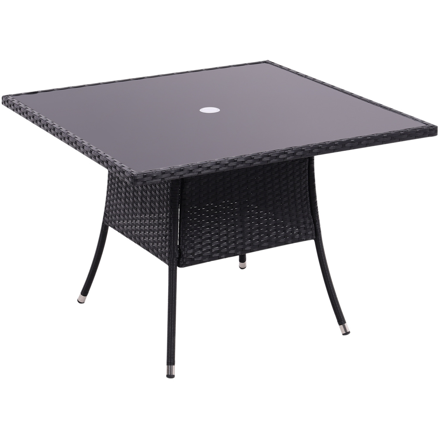 Rattan Dressing Garden Coffee Table - Black 23 1kg
