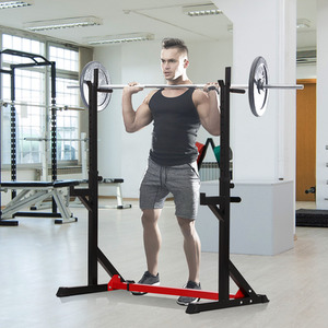 HOMCOM Barbell Rack Squat Dip Stand Weight Lifting Bench