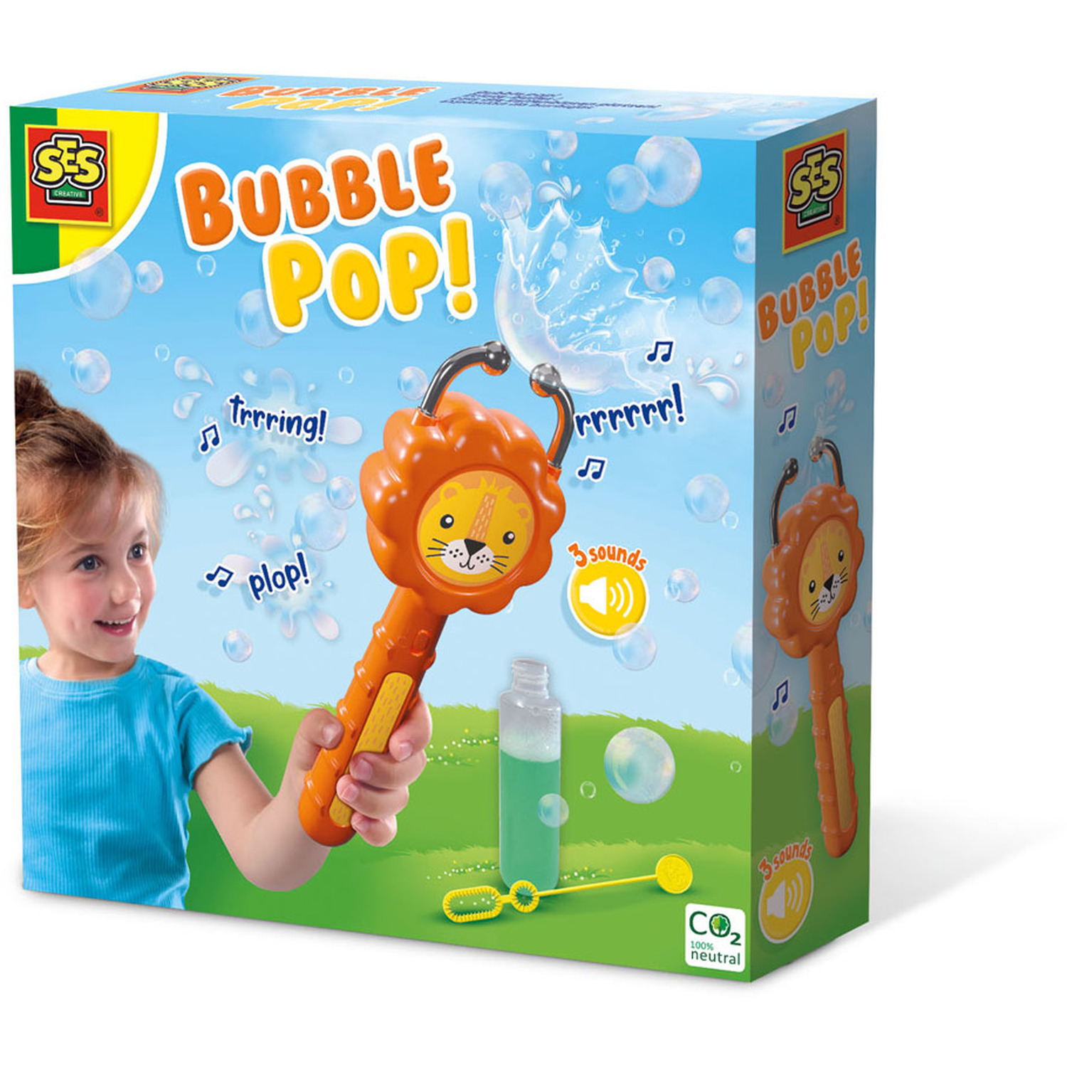 Image of Children's Lion Bubble Pop with Bubble Solution - Black