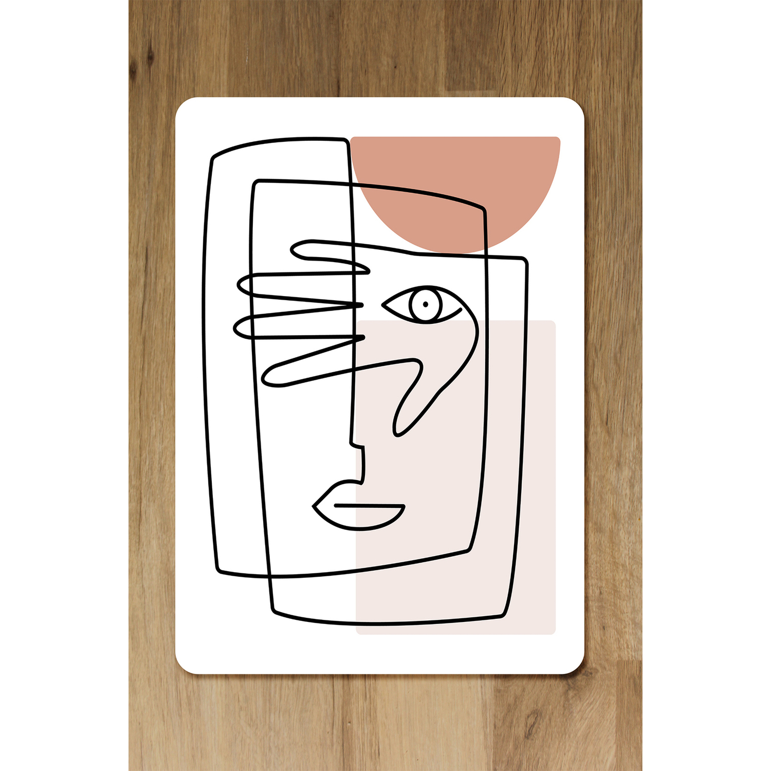 line drawing of face and hand Designer Placemat Set - White
