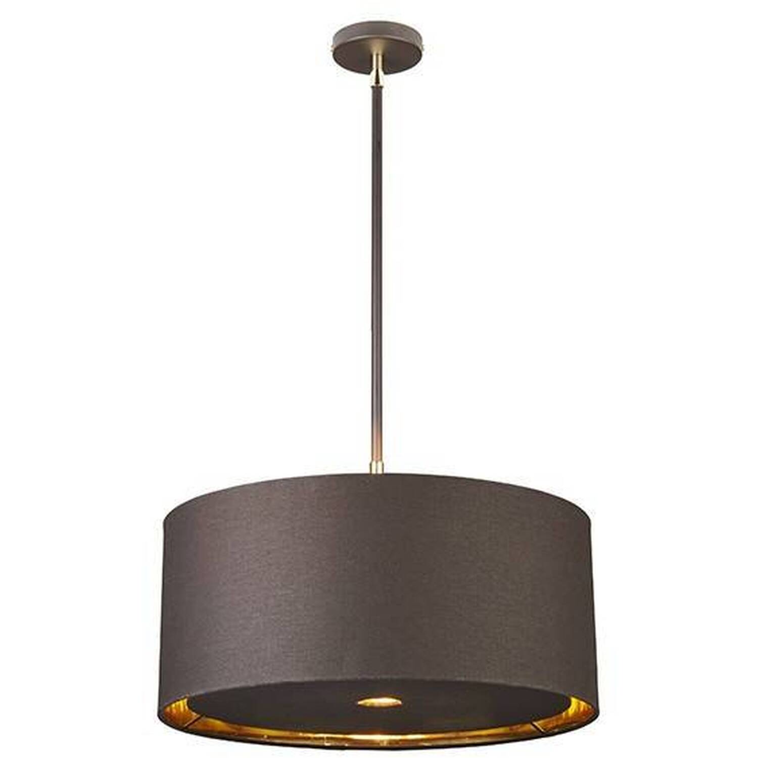 Balance 1 Light Round Ceiling Pendant Brown, Brass, E27 - Brown