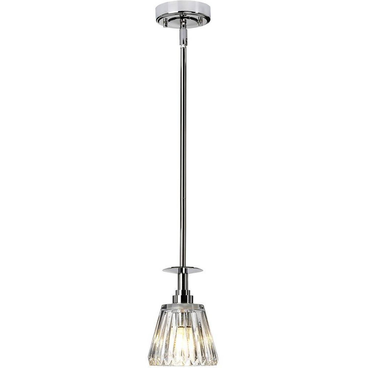 Agatha 1 Light Ceiling Pendant Light Polished Chrome IP44, G9 - Polished Chrome