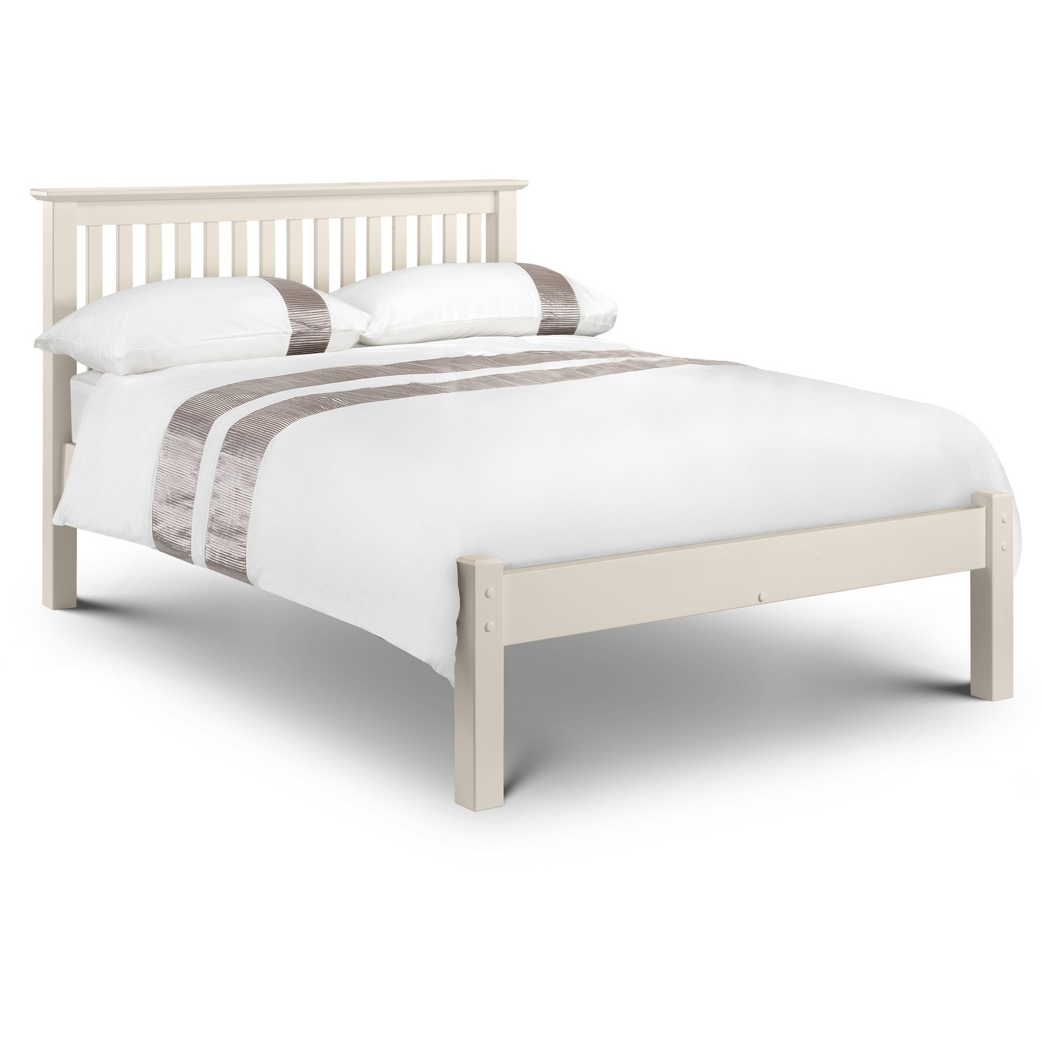 Julian Bowen Unisex Stone White Barcelona Low Footend Wooden Bed - Image 6
