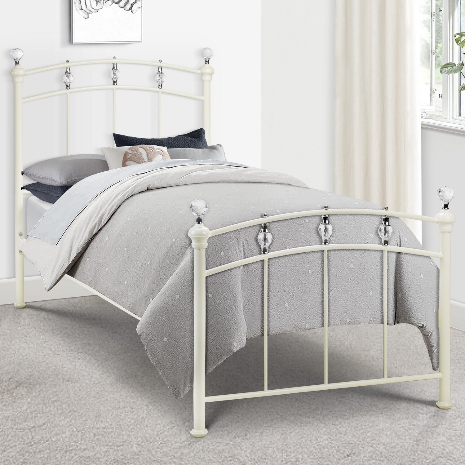 Sophie Single Bed - Stone White
