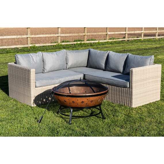 Teamson Home Garden Large Wood Burning Bowl Fire Pit, Outdoor Log Burner
