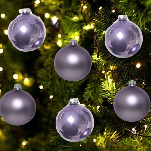 12 Heather Lilac Shatterproof Baubles