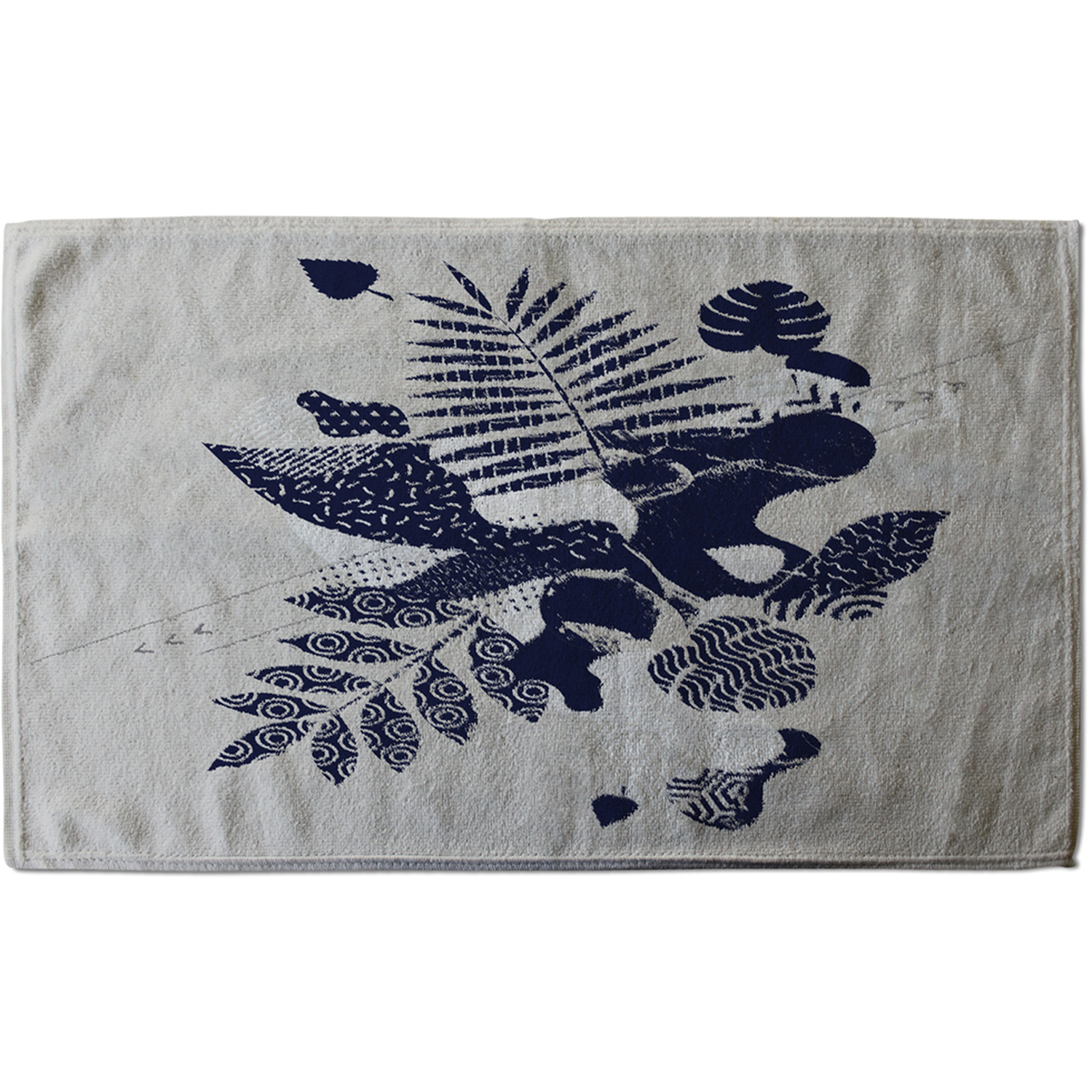 Prints Of Navy Autumn Leaves Stylish KitchenTowel - Blue
