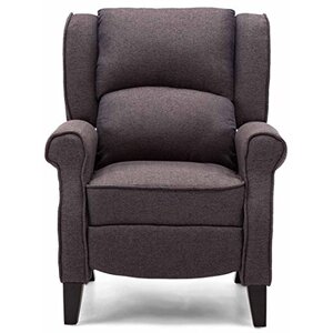 Herringbone Blue Eaton Wing Back Fireside Check Fabric Recliner Armchair shot 2417022