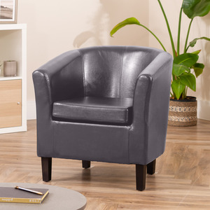 Grey Meriden Vegan Leather Tub Chair shot 2426682