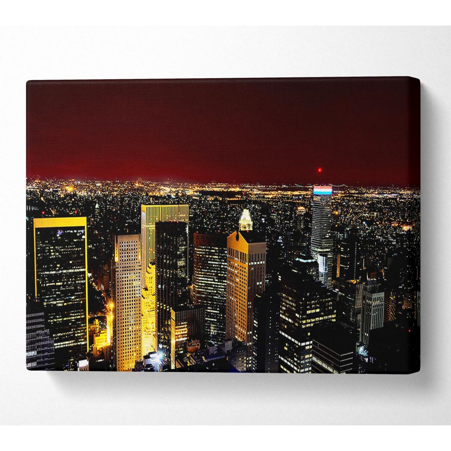 Wallart-Direct - City That Never Sleeps Canvas Print Wall Art - Yellow / 101.6cm thumbnail