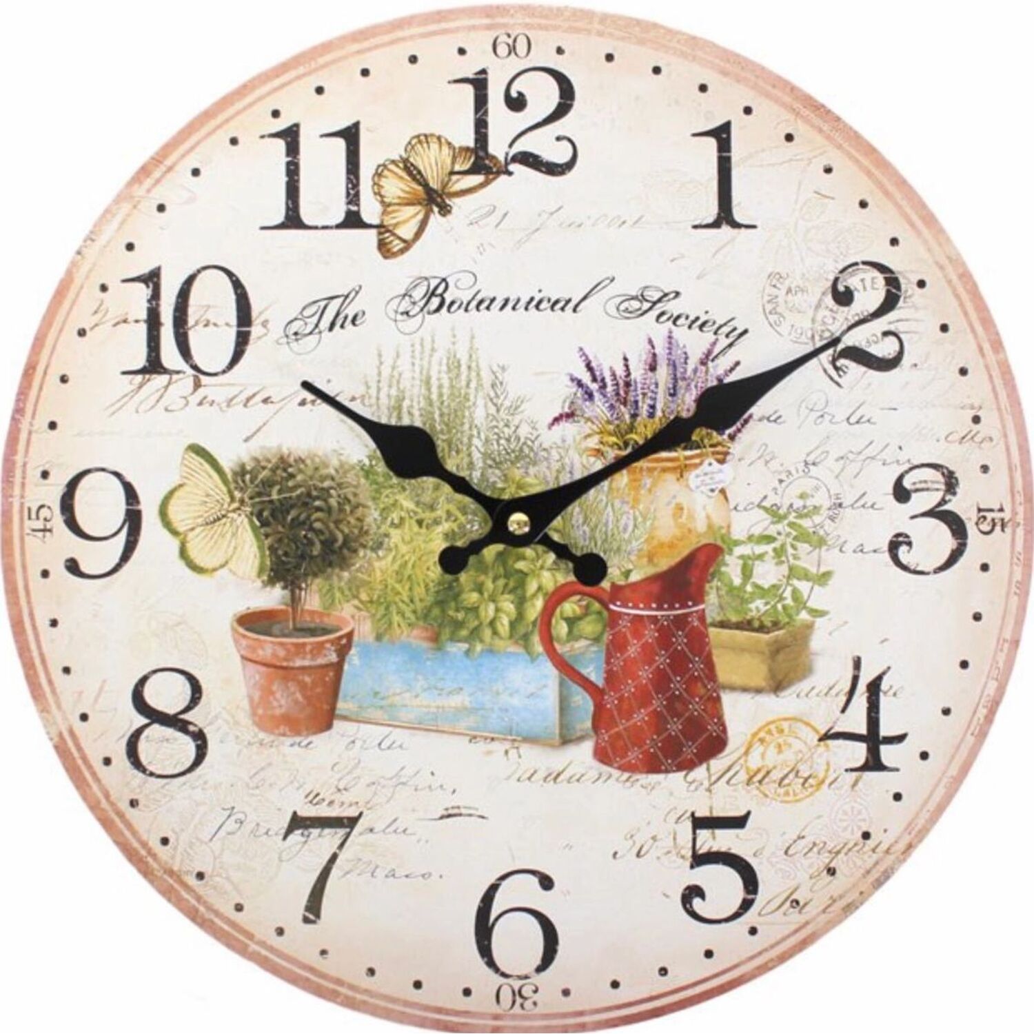Shabby Chic The Botanical Society Wall Clock - White