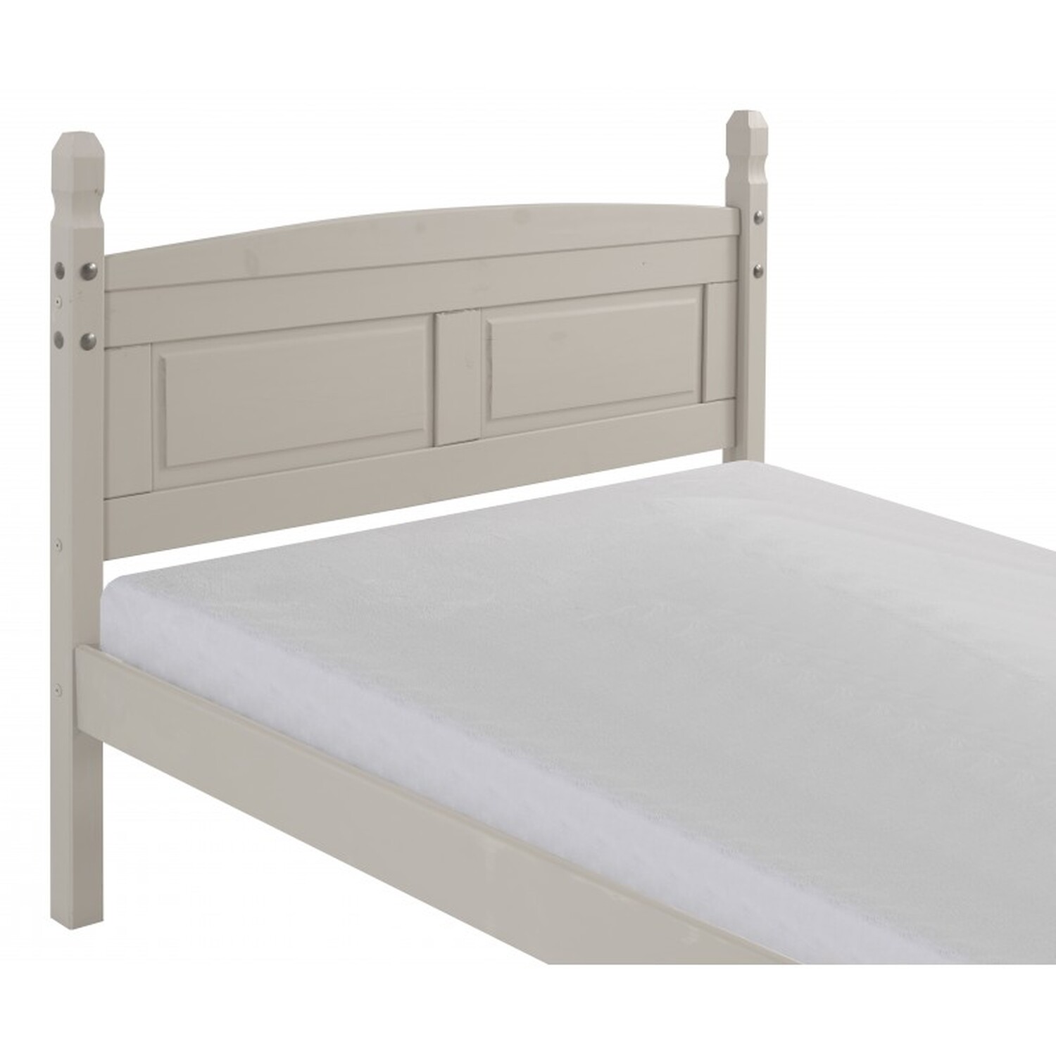 Corona Grey Wax Double 4 6 Low End Bed Frame Solid Wood Pine Wooden Painted - Distressed Grey Wax