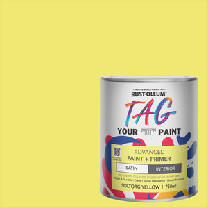 Rust-Oleum Tag Paint in Satin Finish - Soltorg Yellow 750ml