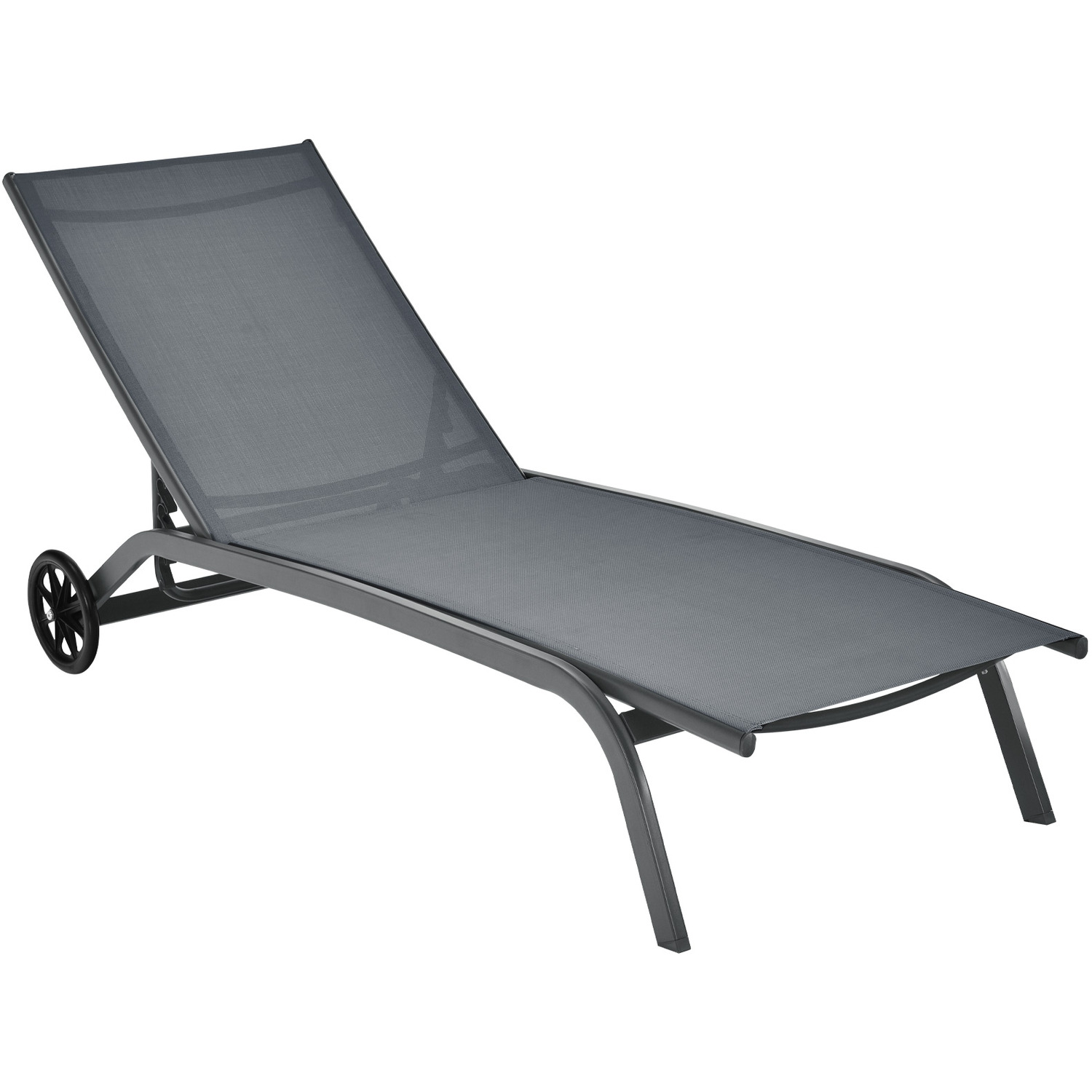 Costway Adjustable Chaise Lounge-Gray - Gray thumbnail