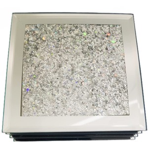 Set Of 4x Crystal Rainbow Sparkle Glitter Coasters