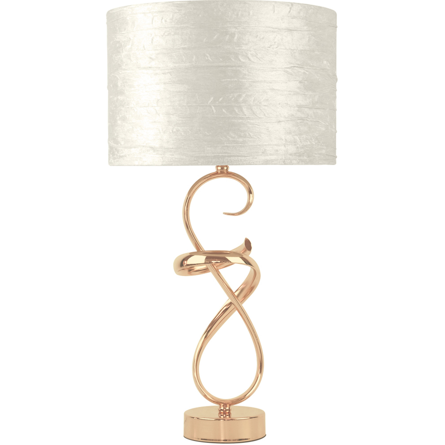 Vanity Living - Swirl Gold Metal Table Lamp - Gold Ivory thumbnail