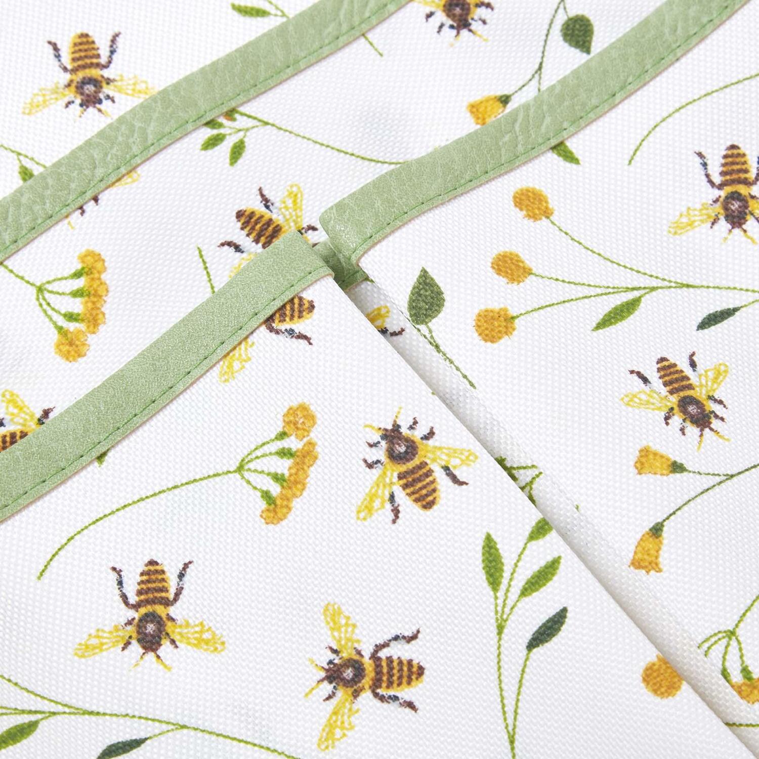 Mowxune Hummingbird & Bee Shower Curtain - Blue Botanical Print, No-Hook Design, 71x74 Inches