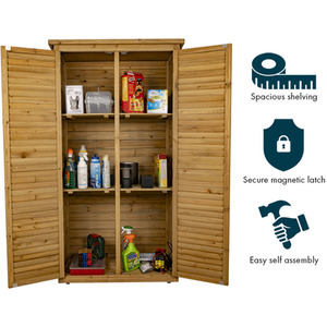 Light Brown Tall Wooden Garden Storage Shed shot 3838254
