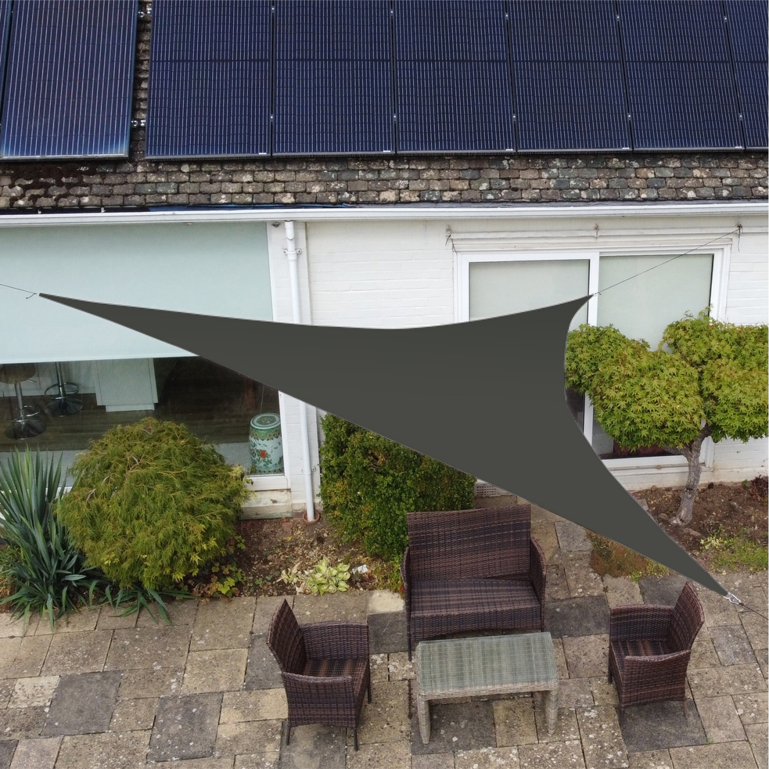 Zephyr - Premium Waterproof Sail Shade Right Angle Triangle 6m x 4m x 4m - Charcoal thumbnail