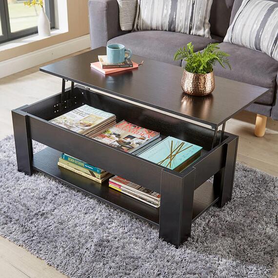 Home Source Orlando Lift-Up Coffee Table Storage Unit