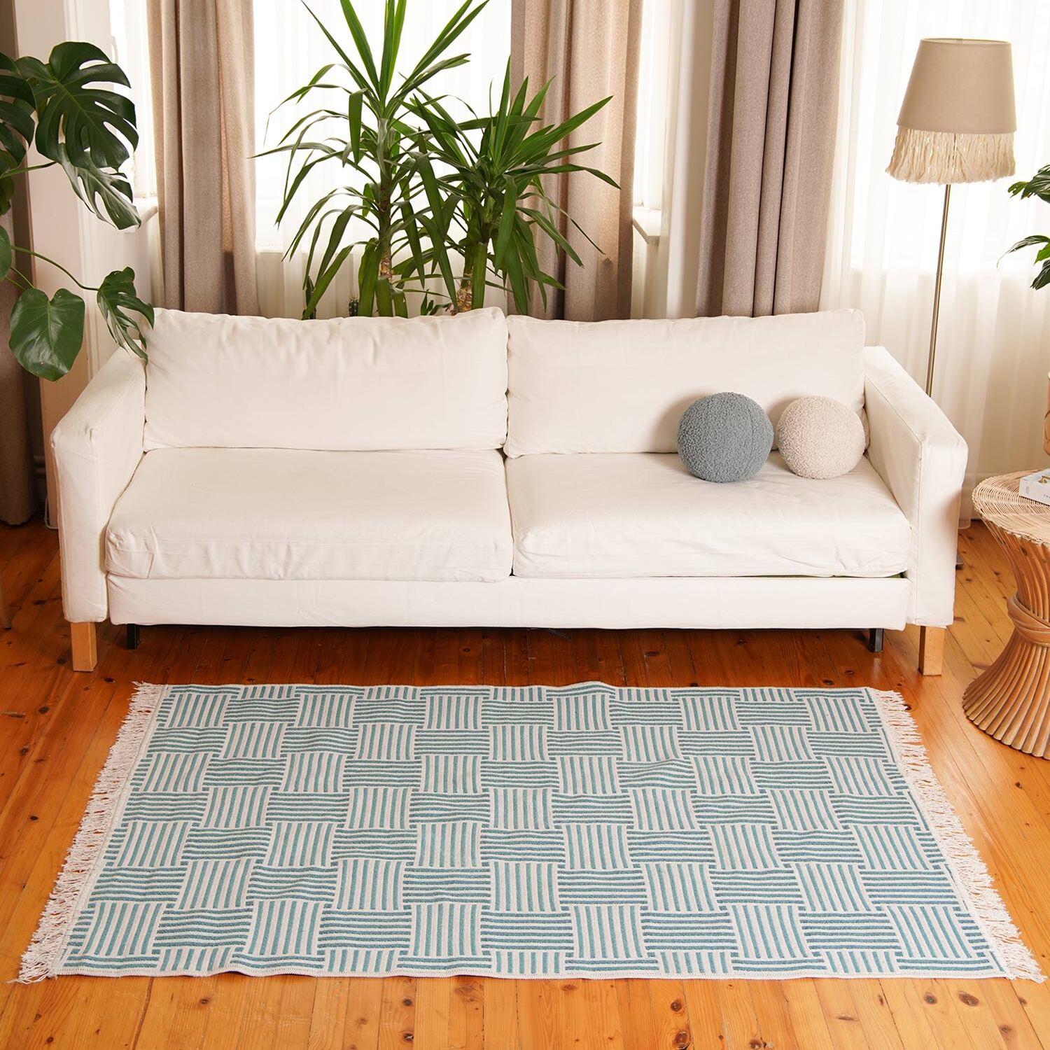 Line Series Kilim Rug - Blue
