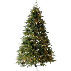 Luxury Pre-Lit Faux Nordic Spruce Hinged Christmas Tree