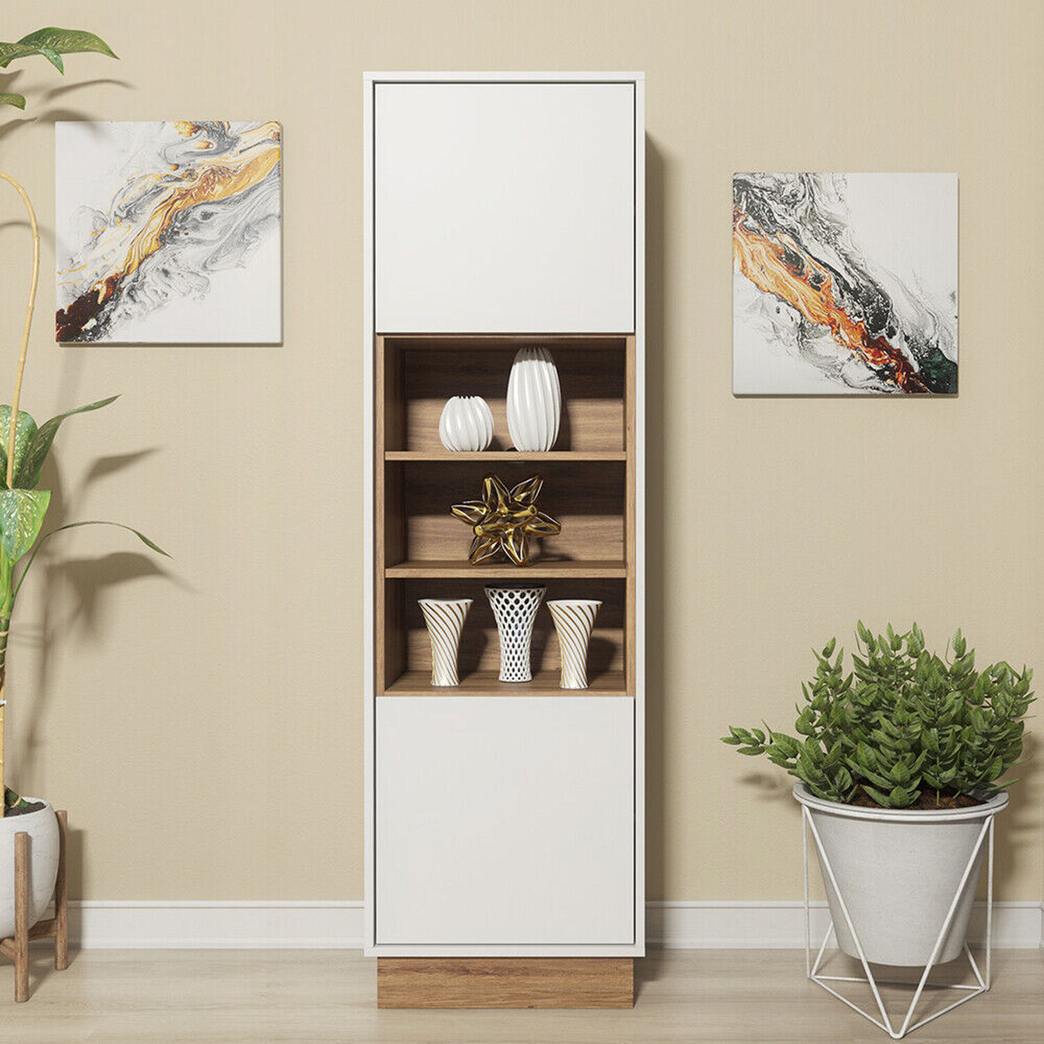 Finesse Display Cabinet 175cm - Loft - White Oak