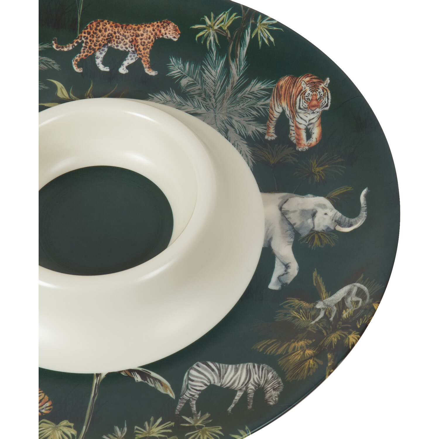 Boho Jungle Chip Dip Platter - Dark Green