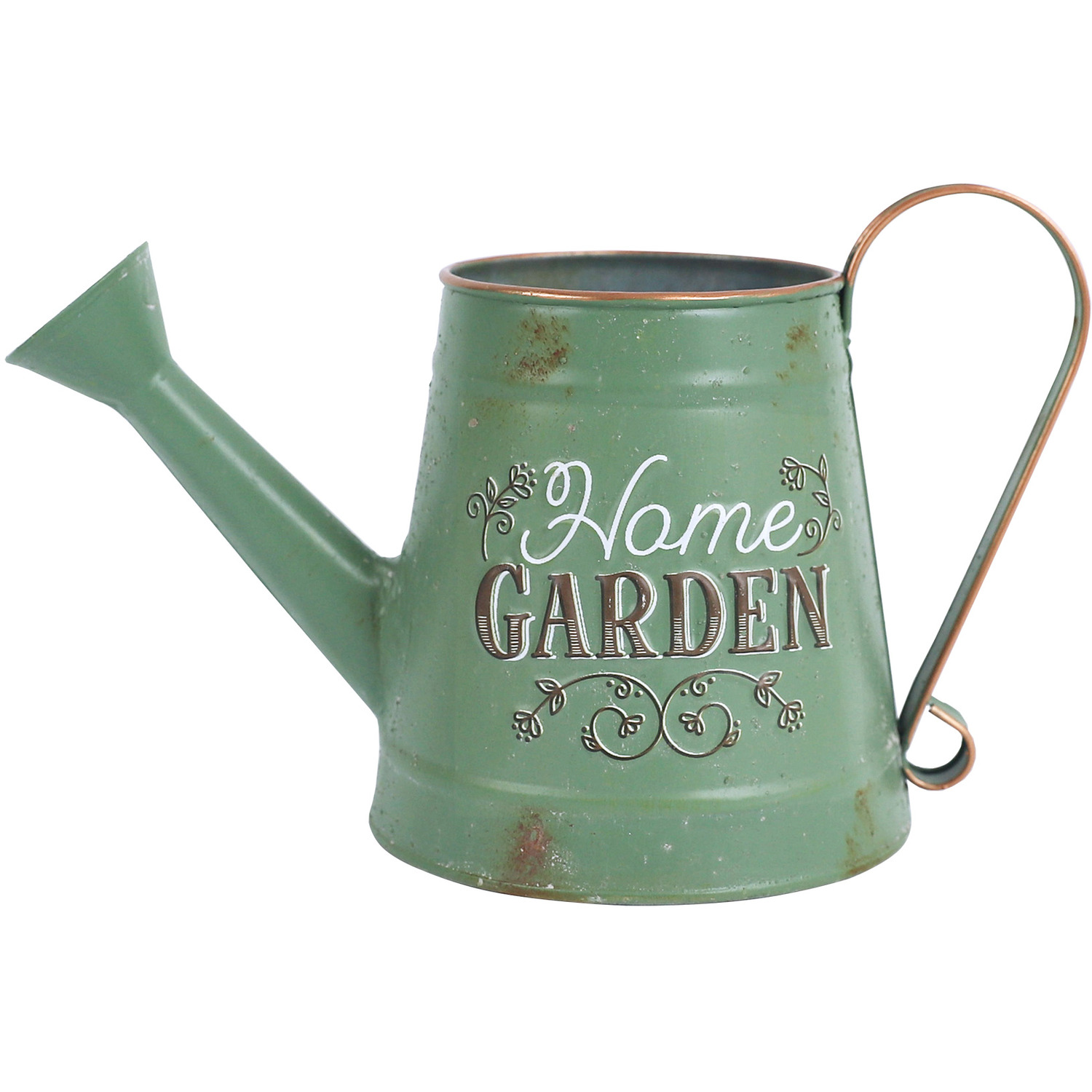 Green Vintage Metal Garden Watering Can - Green