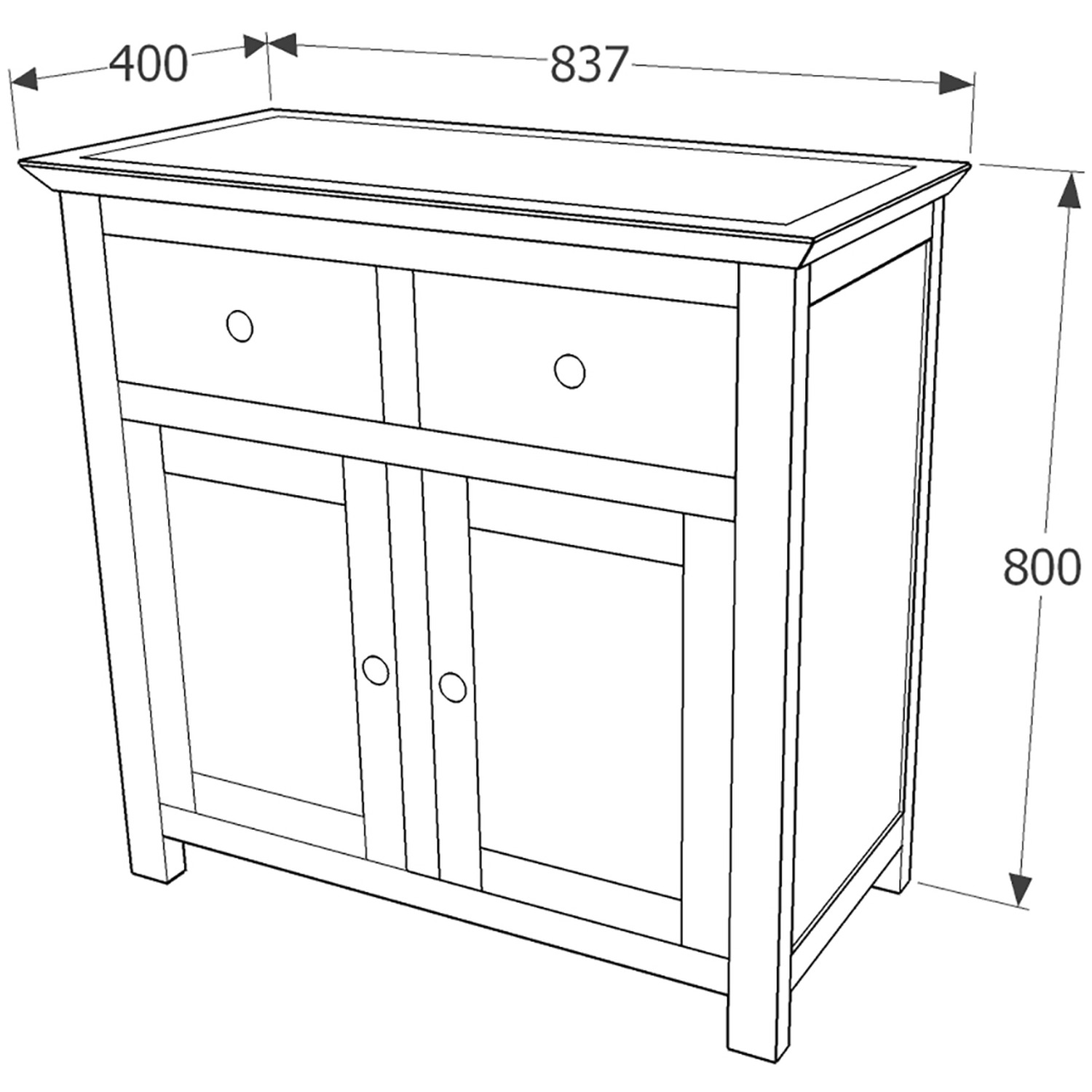 Perth Stone Inset Sideboard - Soft Grey 2