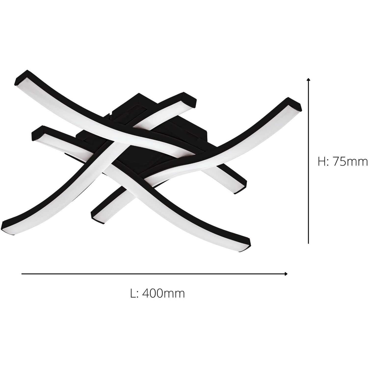 Eglo Basic Cabezas-e Black Steel Plastic 4 Flame Wall Or Ceiling Light 3000k - Black