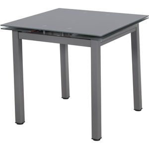 Grey Small Extending Glass Dining Table