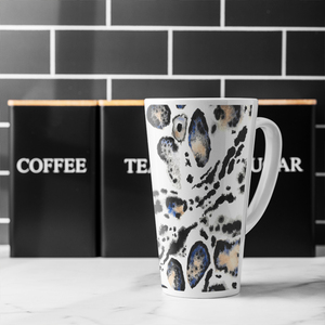 Leopard Print With Blue Latte Mug