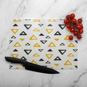 Egyptian Pyramids Glass Chopping Board-large