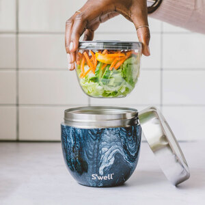 Swell Azurite Marble Eats 2-in-1 Food Bowl