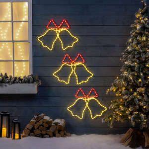 3 Flashing Christmas Bell Rope Light