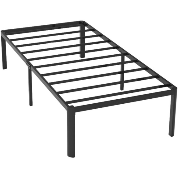 Home Source Podium Black Metal Platform Bed Frame