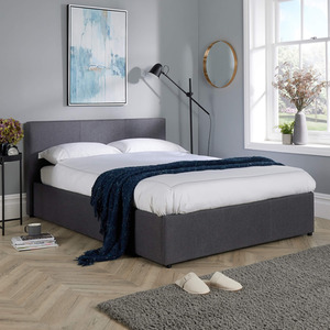 Grey / Double Home Source Endura End Lift Ottoman Grey Fabric Bedframe shot 6618960