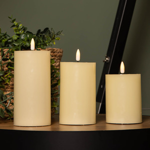 Set of 3 Wax Melted Pool Effect Candles with LEDs