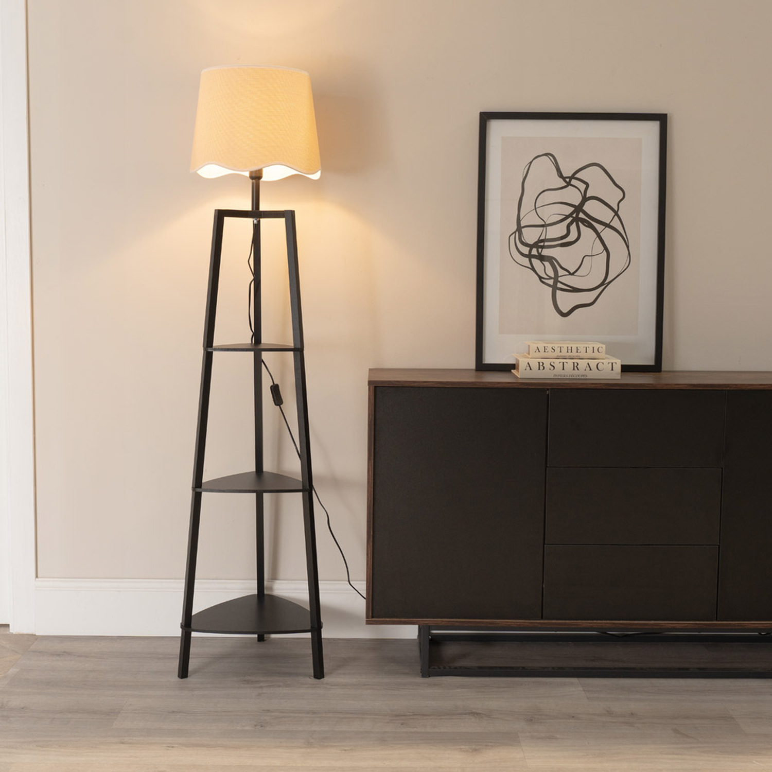 Image of Hiru 3 Tier Shelf Floor Lamp&hellip;