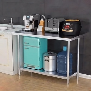 Silver / 120cm 2 Layer Stainless Steel Work Bench Table shot 6810571
