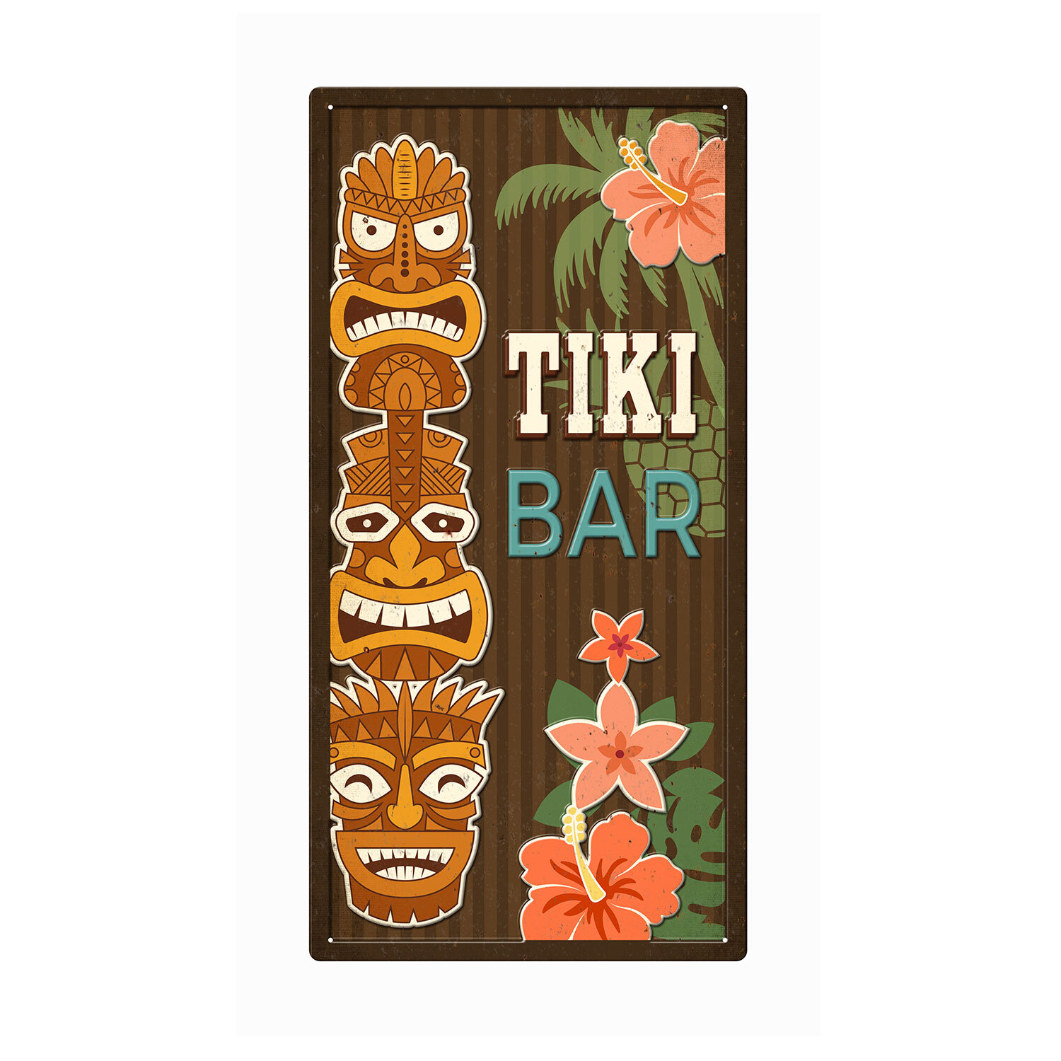 Tropical Tiki Metal Plaque