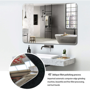 Frameless Rectangular Wall Mirror with Smooth Edges