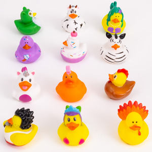 12 Rubber Character Ducks Animal Theme Duck Set Bath