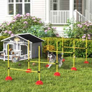 PawHut 4 Piece Dog Agility Equipment with 4 Hurdles