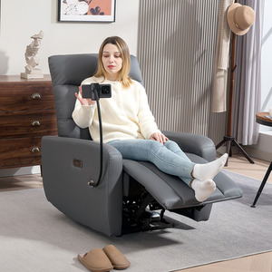 HOMCOM Electric Recliner Armchair with Phone Holder USB A C