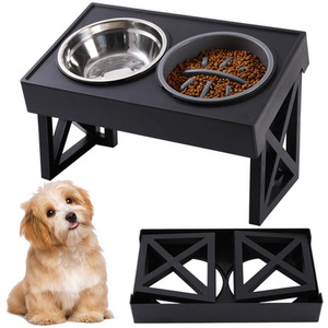 Height Adjustable Dual-Bowl Pet Feeder